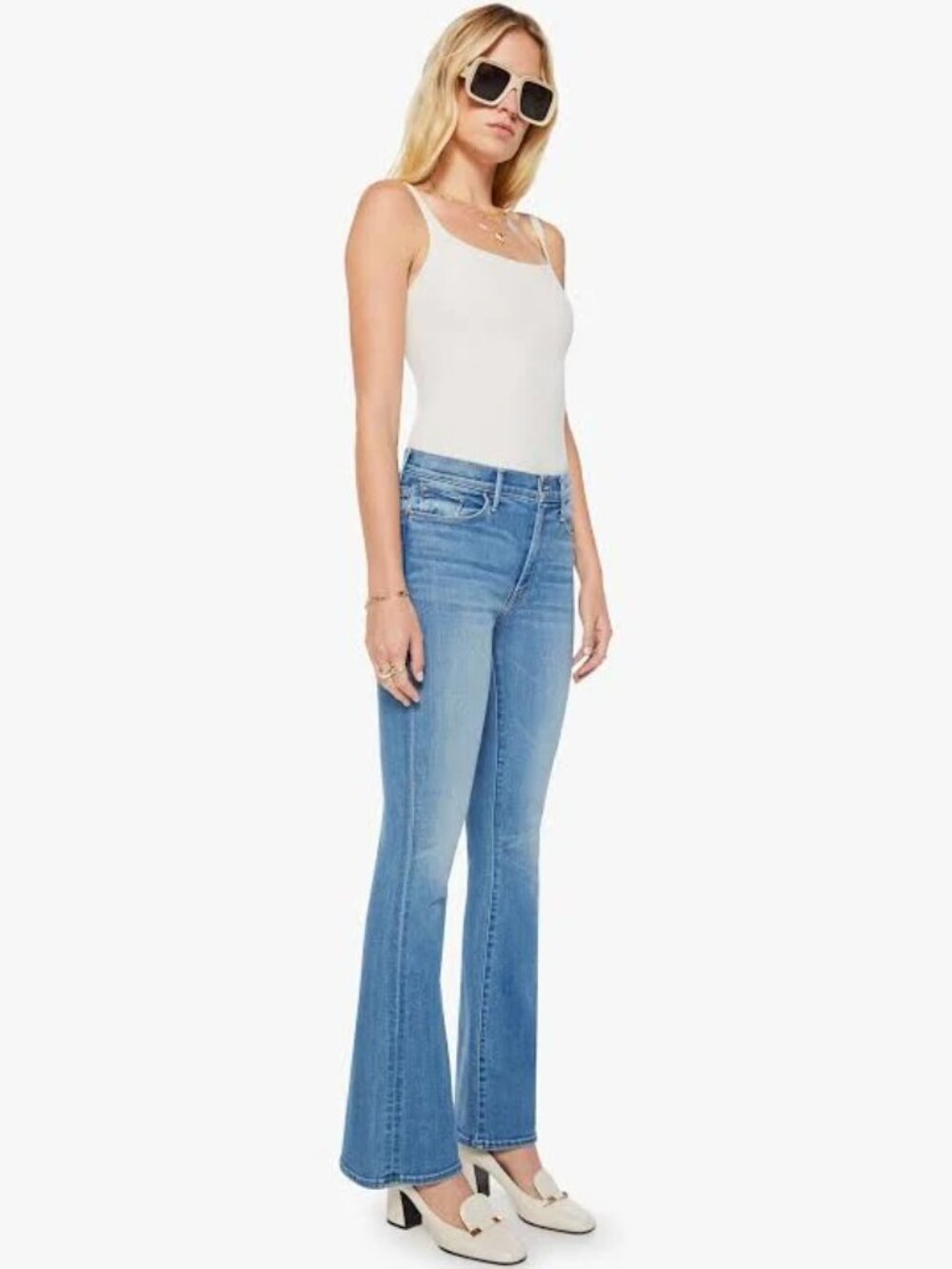 Mother Weekender Jean Layover Flares Size 27P 27" inseam